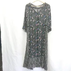 ◇ mystic ミスティック 花柄 五分袖 カーディガン サイズF ブラック系 レディース E  【1407020056410】