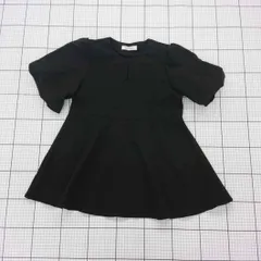 ◇ ⊂ MISCH MASCH ミッシュマッシュ ボリュームスリーブ ペプラム 半袖 ブラウス サイズF ブラック系 レディース E  【1508260058902】