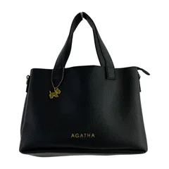 AGATA & NOVIA アガタ バッグ ブラック ヒョウ柄 リボン - メルカリ