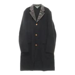 COMME des GARCONS HOMME PLUS (コムデギャルソンオムプリュス)  07AW EVER GREEN レザーラペル裁ち切りチェスターコート PT-J219 ブラックのサムネイル