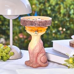 バードフィーダー 小鳥 野鳥 用 給餌器 餌箱 餌台えさ置き キツネ型 きつね 置物 小鳥 可愛い 餌入れ 鳥 ガーデンオブジェ インテリア ガーデニング ペット食器 野鳥観察 オブジェ バード用品 インテリア雑貨