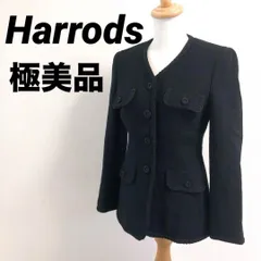 極美品　Harrods　ハロッズ　ジャケット　ブラック　冠婚葬祭　昭和レトロ　Mのサムネイル