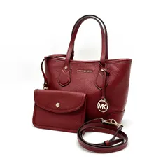 【中古】良品 MICHAEL  KOSE マイケルコース  ロゴ  2way ポーチ付 レザー ハンド ショルダー バッグ eH0791N