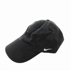 ナイキ NIKE 韓国限定 キャップ 帽子 ロゴ 刺繍 スウォッシュ アジャスタブル M/L 黒 ブラック /HO● 0122