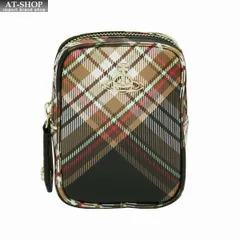 ヴィヴィアン 化粧ポーチ レディース Vivienne Westwood ヴィヴィアンウェストウッド NO,17 BIOGREEN SAFFIANO PRINTED D101 TARTAN BROWN/BLACK プレゼント
