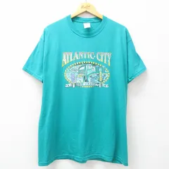 XL/古着 ジャージーズ 半袖 ビンテージ Tシャツ メンズ 00s アトランタシティ カジノ クルーネック 青緑 25jul07 中古