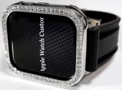 シルバーブラック44mm完売AppleWatchキラキラカバーアップルウォッチラバーバンド