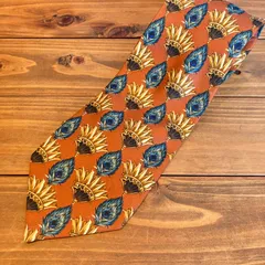 90's Christian Dior MONSIEUR クリスチャンディオール ムッシュ ネクタイ 総柄 フランス製 キャメル〜ブラウン 茶 シルク100%