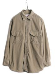 【お得なクーポン配布中!】 US企画 フィルソン モールスキン シャツ メンズ L 古着 FILSON コットン ネルシャツ シャモア 長袖シャツ ヘビーウェイト 無地 ネル カーキ