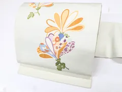 【一輝堂】【着物】九寸名古屋帯 太鼓柄 花文 25b05-884