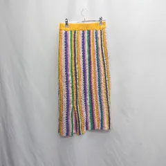 ◇ ⊂ RODEO CROWNS ロデオクラウンズ ニット ロング丈 タイト スカート サイズF イエロー系 レディース E  【1505130010862】