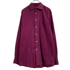 CHAPS 長袖 無地シャツ XL～ ワインレッド チャップス シンプル 古着卸 アメリカ仕入 a701-6342