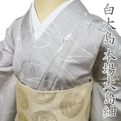 しつけ付き 白大島 正絹小紋着物 しつけ付き 白大島 正絹小紋着物 白大島 正絹 しつけ付 D735