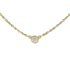 ティファニー バイザヤード 約0.08ct ネックレス 18金 K18イエローゴールド ダイヤモンド レディース  TIFFANY&Co.  中古 ティファニー