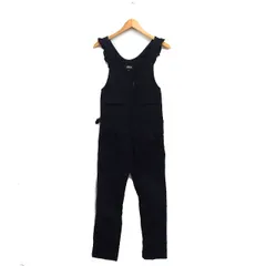 ジルバイジルスチュアート JILL by JILLSTUART オーバーオール フリル フルレングス 無地 スリム コットン 綿 S ブラック 黒 /FT16