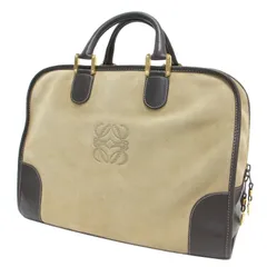 LOEWE ロエベ バッグ ボストンバッグ カバン 鞄 ベージュ ブラウン ゴールド アマソナ アナグラム スエード レザー ヴィンテージ ブランドのサムネイル
