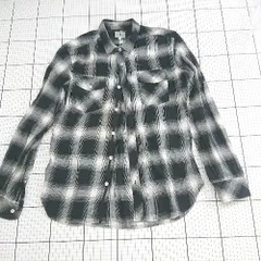 ◇ ⊇ TAKEO KIKUCHI タケオキクチ チェック 長袖 フランネルチェックシャツ サイズ3 ブラック系 メンズ E  【1508250002137】