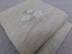 名古屋帯 夏帯 絽 正絹 上品で大人可愛いピンクベージュの帯 - メルカリ