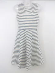 ◇ BEAUTY & YOUTH UNITED ARROWS ボーダー ノースリーブ 膝丈 ワンピース ホワイト系 ネイビー レディース P  【1302020010908】