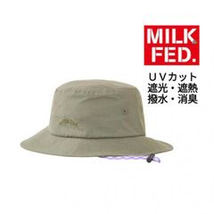 帽子 ハット ミルクフェド milkfed MILKFED ARCH COOPER LOGO BUCKET HAT 103252051004 レディース バケットハット 緑 オリーブ つば 日よけ 紫外線対策 ブランド 旅行 オシャレ 遮熱 撥水 顎紐 日傘