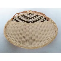 竹組六角手付き篭　織部六角板添 安藤竹良斎　鳴海長佑　合作 竹組六角手付き篭 織部六角板添 安藤竹良斎 鳴海長佑 合作