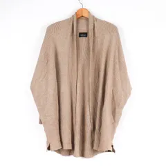 ザラ カーディガン ニットショール 長袖 リブ 無地 トップス アウター レディース Mサイズ ベージュ ZARA 【中古】