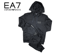 EA7 エンポリオ アルマーニ ジャージ上下セット EA7 EMPORIO ARMANI 6ZPV54 PJG5Z 3909 DARK GREY EA7 ロゴマーク入り ダークグレー系 メンズ パーカー ジャージ セットアップ トラックスーツ メンズLサイズ