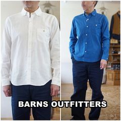 BARNS バーンズ　 綿麻シャツ　ボタンダウンシャツ 25271 BARNS OUTFITTERS バーンズアウトフィッターズ