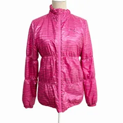 プーマ PUMA 美品 ブルゾン ジャケット ジャンバー リバーシブル ロゴ刺繍 ゼブラ柄 ピンク O 大きいサイズ