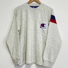 (^w^)b champion チャンピオン トレーナー 長袖 うすグレー 裏起毛 スウェット ワンポイント ロゴ ラウンドネック トレーニング スポーツ カジュアル 着回し シンプル メンズ サイズ L