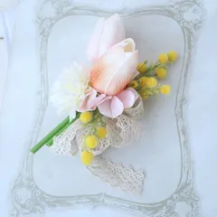 春コサージュ　チューリップ　ミモザ　卒業式　入学式　謝恩会　結婚式　co332