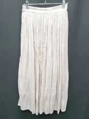 ◇ mysty woman ミスティウーマン ウエストゴム ロング ギャザー スカート サイズF ライトベージュ レディース P  【1407100044948】