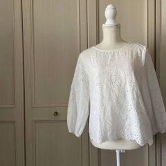 バンブーハウス ママファクトリー インド綿ラクノウ手刺繍ブラウス 