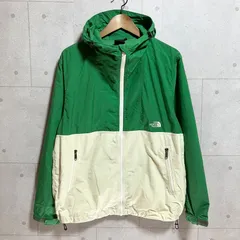 THE NORTH FACE ノースフェイス NP21430 コンパクト ジャケット ジップパーカー ナイロンジャケット マウンテンパーカー M グリーン アイボリー 緑 メンズ レディース アウトドア キャンプ クライミング ハイキング SG336-10