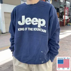 90s USA製 Lee リー Jeep 企業物 リバースウィーブtype スウェット 紺系 XL アドバタイジング アメリカ製 ビンテージ D148-13-0022ZVW