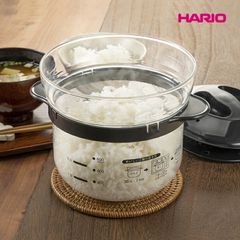 【新品※ショップ出品】HARIO ハリオ 炊飯鍋 正規品 耐熱ガラス製 電子レンジ 炊飯器 ご飯釜 炊飯鍋 ミニ 一人暮らし 1合 2合 日本製