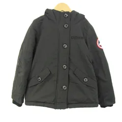 アウトドア モッズコート ロゴ ファー アウター キッズ 男の子用 130サイズ ブラック OUTDOOR 【中古】