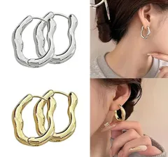 フープピアス レディース ピアス メタル 変形 ニュアンス こなれ感 上品 華やか デイリー オケージョン シンプル カジュアル きれいめ かわいい 国 デート 合金 ジュエリー アクセサリー 誕生日 記念日