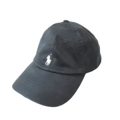 新品同様 POLO by RALPH LAUREN ポロバイラルフローレン × BEAMS ビームス ポニー刺繍 ロゴ チノキャップ 帽子 野球帽 黒 ブラック  メンズ 古着 中古 USED