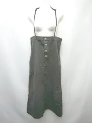 ◇ ehka sopo エヘカソポ バックスリット デニム ロング ジャンパースカート サイズF ブラック系 レディース P  【1402160010254】