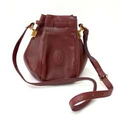 【Cartier】カルティエ マストライン ショルダーバッグ 巾着バッグ ボルドー ジャンク☆