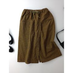 melange メラーンジュ コットン デザインプリント 総柄 ラップパンツ XS モカ カーキ系 (123Y＋2401)25N