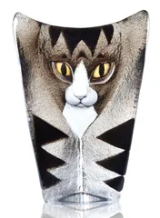 マッツ・ジョナサン　ガラス　スウェーデン　猫 マッツジョナサン 猫のクリスタルガラスのペーパーウェイト