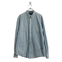 TOMMY HILFIGER 長袖 チェックシャツ XL ホワイト ブルー グリーン トミーヒルフィガー ビッグサイズ 古着卸 アメリカ仕入 a606-5338