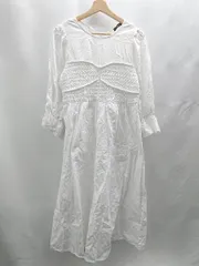◇ ⊂ w closet ダブルクローゼット 長袖 ロング ワンピース サイズF ホワイト レディース E  【1502180045585】