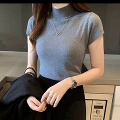 レディース ニット 半袖 新品 海外輸入品 グレー