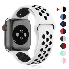 ZENGYQI コンパチブル Apple Watch バンド 38mm 40mm 41mm 42mm 44mm 45mmソフトシリコン 通気性 スポーツ ストラップ 交換リストバンド iWatch series SE/8/7/6/5/4/3/2/