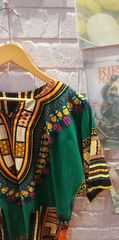 古着　XL　アフリカン民族衣装    ダシキ柄 アジアン 半袖シャツ 柄シャツ