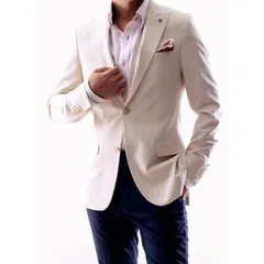 テーラードジャケット ブレザー アイボリー ライトベージュ 春秋冬 メンズ