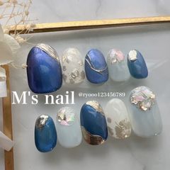 完成品/翌日発送可能/マグネットネイル/匿名配送可能/ネイルチップ22枚入り/全サイズ入り/ネイルチップネイル